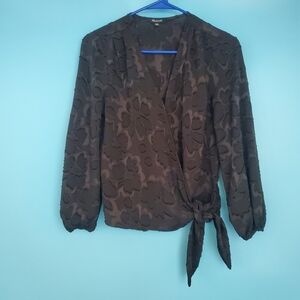 Madewell Blouse Size XXS Black Wrap